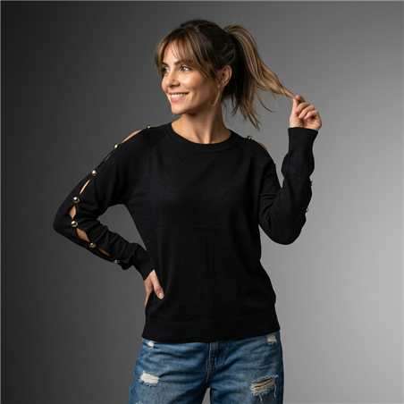 Mujer sweater bremer amplio mangas botones dorados - FRA