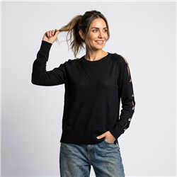 Mujer sweater bremer amplio mangas botones dorados - FRA