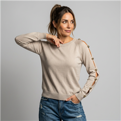 Mujer sweater bremer amplio mangas botones dorados - FRA