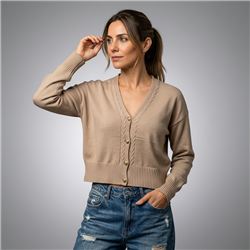 Mujer cardigan bremer corto botones corazones dorados - FRA