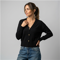 Mujer cardigan bremer corto botones corazones dorados - FRA