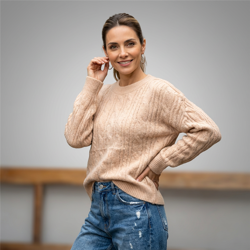 Mujer sweater tejido frente ocho - FRA