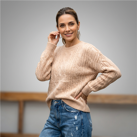 Mujer sweater tejido frente ocho - FRA
