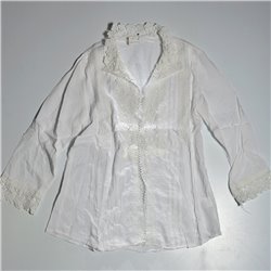 Mujer camisa tipo fibrana combinada guipur - 950