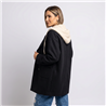 Mujer saco paño capucha combinada - CA