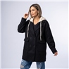 Mujer saco paño capucha combinada - CA