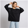 Mujer sweater bremer amplio aplique flores encaje linea italiana - IB