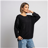 Mujer sweater bremer amplio aplique flores encaje linea italiana - IB