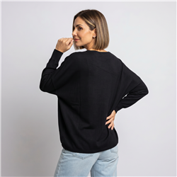 Mujer sweater bremer amplio aplique flores encaje linea italiana - IB