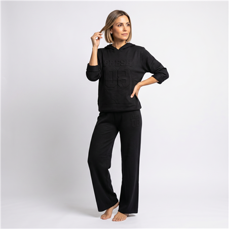 Mujer conjunto tejido hilo buzo capucha frente relieve FRESH - CA