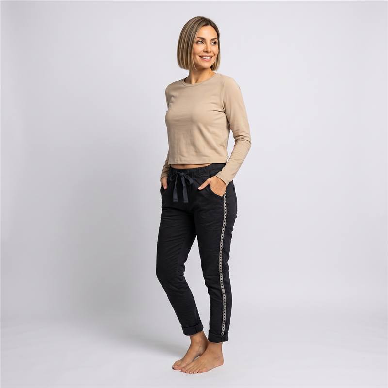 Mujer babucha bengalina galon laterales tachas linea italiana - IB
