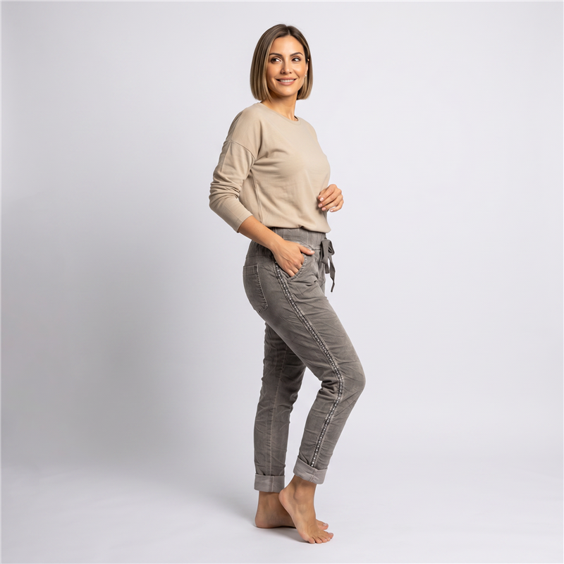 Mujer babucha bengalina galon laterales tachas linea italiana - IB