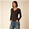 Mujer sweater bremer liso escote V - CAL