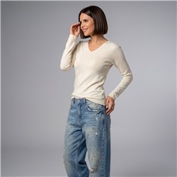 Mujer sweater bremer liso escote V - CAL