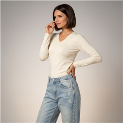 Mujer sweater bremer liso escote V - CAL