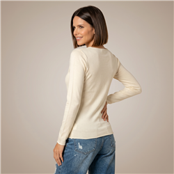 Mujer sweater bremer liso escote V - CAL