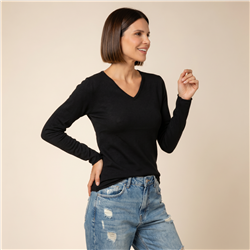 Mujer sweater bremer liso escote V - CAL