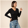 Mujer sweater bremer liso escote V - CAL