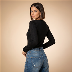 Mujer sweater bremer liso escote V - CAL
