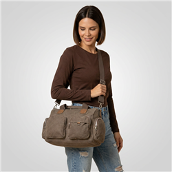 Bolso lona frente bolsillos laterales cierres - GO