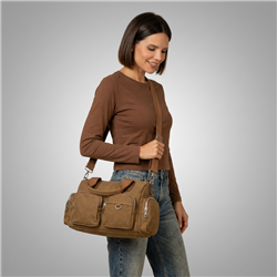 Bolso lona frente bolsillos laterales cierres - GO