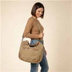 Bolso lona frente bolsillo cierre - GO