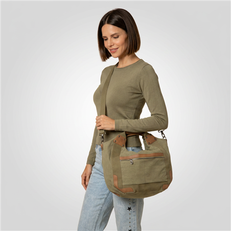 Bolso lona frente bolsillo cierre - GO
