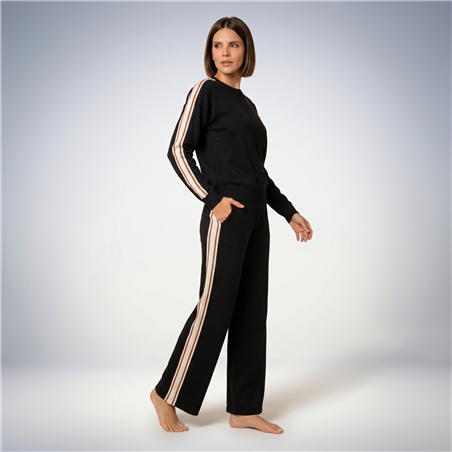 Mujer conjunto tejido elastizado galon laterales color - CAL