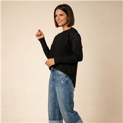 Mujer sweater bremer amplio mangas brillos - OG