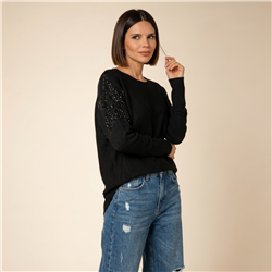 Mujer sweater bremer amplio mangas brillos - OG