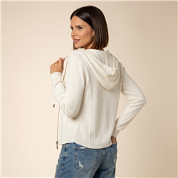 Mujer campera hilo morley capucha - CAL