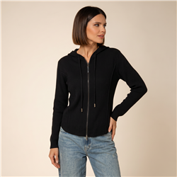 Mujer campera hilo morley capucha - CAL