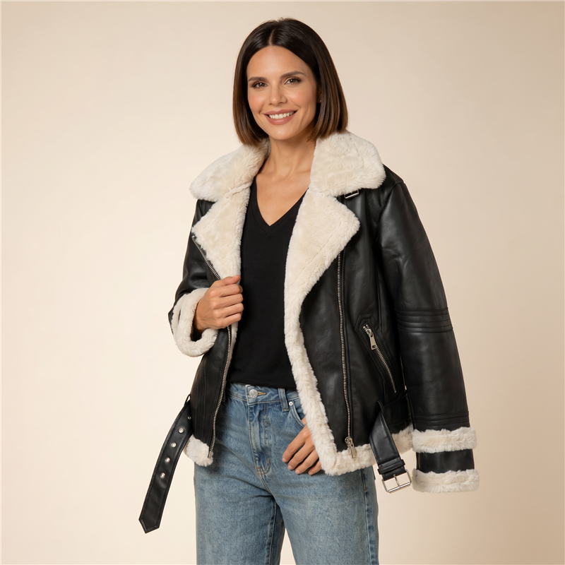Mujer campera gamulan cinturon - CAL