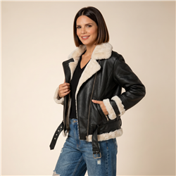 Mujer campera gamulan cinturon - CAL