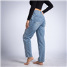 Mujer pantalon jean moon frente recorte flores estrass - OG