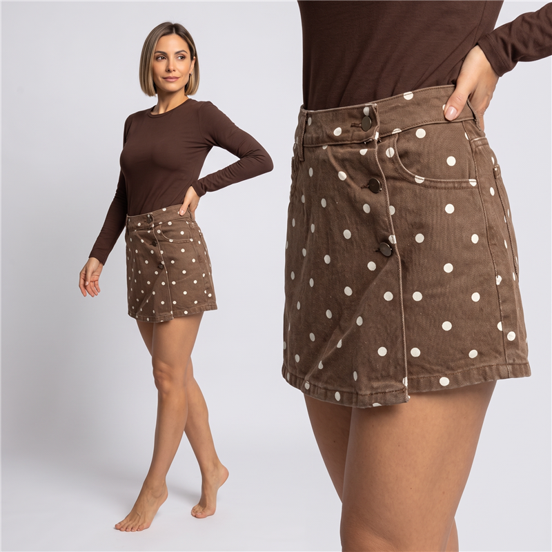 Mujer short pollera jean alunare - TI