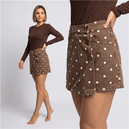Mujer short pollera jean alunare - TI