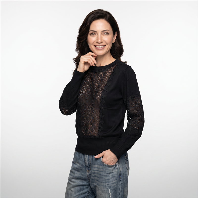 Mujer sweater bremer combinado guipur - FRA