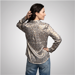 Mujer camisa seda print laminada - FRA