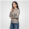 Mujer camisa seda print laminada - FRA