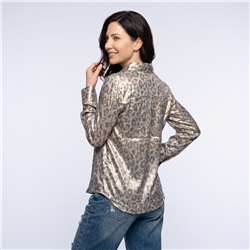 Mujer camisa seda print laminada - FRA