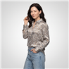 Mujer camisa seda print laminada - FRA