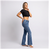 Mujer pantalon jean oxford elastizado laterales cintura brillos - EM
