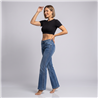 Mujer pantalon jean oxford elastizado laterales cintura brillos - EM