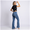 Mujer pantalon jean oxford elastizado laterales cintura brillos - EM