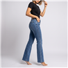Mujer pantalon jean oxford elastizado laterales cintura brillos - EM