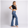 Mujer pantalon jean oxford elastizado laterales cintura brillos - EM