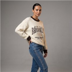 Mujer sweater tejido oversize bordado BROOKLYN - EM