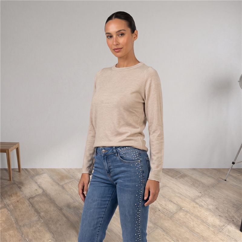 Mujer sweater bremer cuello redondo liso - CA