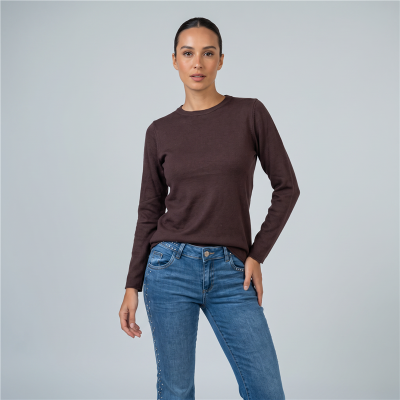 Mujer sweater bremer cuello redondo liso - CA